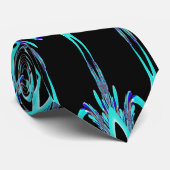 ターコイズおよび黒いフラクタルのタイ ネクタイ (ロール)
