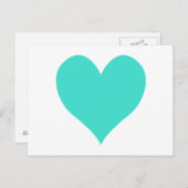 ターコイズかわいいハート ポストカード (正面/裏面)