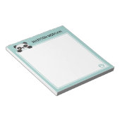 ターコイズかわいいパンダベア&ポーズあなたの名前を追加 ノートパッド (アングル)