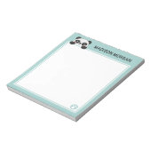 ターコイズかわいいパンダベア&ポーズあなたの名前を追加 ノートパッド (回転)