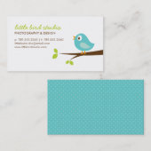 ターコイズかわいい鳥オンザブランチ 名刺 (正面/裏面)