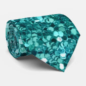 ターコイズきらきら光る、輝き、グリッター ネクタイ (ロール)