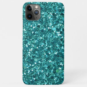 ターコイズきらきら光る、輝き、グリッター iPhone 11 PRO MAXケース