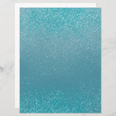 ターコイズきらめくグリッターダストスクラップ紙 (正面/裏面)
