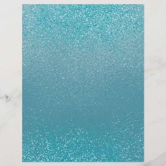 ターコイズきらめくグリッターダストスクラップ紙 (正面)