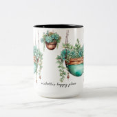 ターコイズつると銅ポットの多肉類 ツートーンマグカップ (中央)