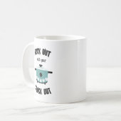 ターコイズでロックアウトとクロックアウト コーヒーマグカップ (正面左)