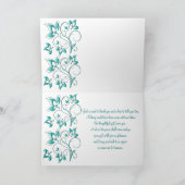 ターコイズとアクアの花柄サンキューカード サンキューカード (内部)