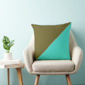 ターコイズとアンティークブロンズ無地のカラー背景 クッション (椅子)