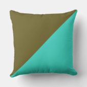 ターコイズとアンティークブロンズ無地のカラー背景 クッション (裏面)