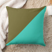 ターコイズとアンティークブロンズ無地のカラー背景 クッション (ブランケット)