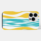 ターコイズとイエローの潮の満ち引き iPhoneケース (裏面横)