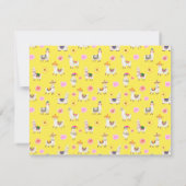 ターコイズとイエローラマのベビーシャワー サンキューカード (裏面)