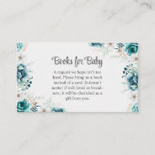 ターコイズとオフホワイトのワイルドフラワーの赤ちゃんの本です。 エンクロージャーカード (正面)