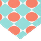 ターコイズとオレンジモダン色の幾何タイルパターン テーブルクロス (アングル)