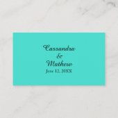 ターコイズとオーバルのデイジー結婚ズ プレイスカード (裏面)