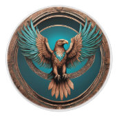ターコイズとカッパーイーグル セラミックノブ (正面)