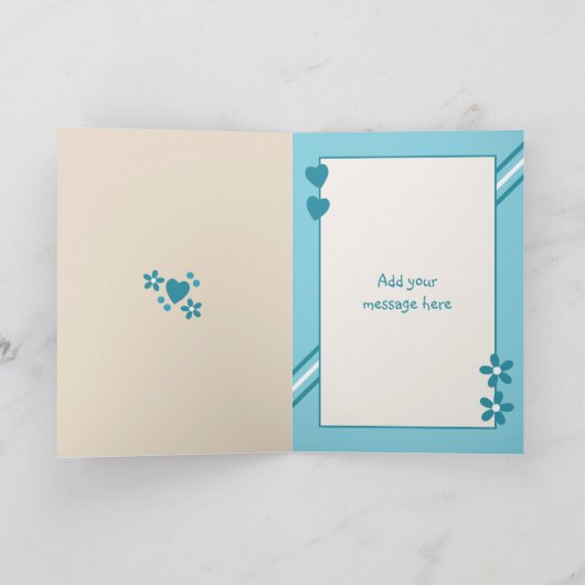 ターコイズとクリームとフォトミイラの誕生日 カード (内部)