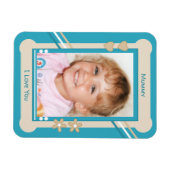 ターコイズとクリーム愛ミイラ写真 マグネット (横)