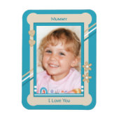 ターコイズとクリーム愛ミイラ写真 マグネット (縦)