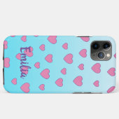 ターコイズとグラデーションハートデザインとパーソナライズされた Case-Mate iPhoneケース (裏面(横))