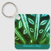 ターコイズとグリーンキーチェーン キーホルダー (正面)