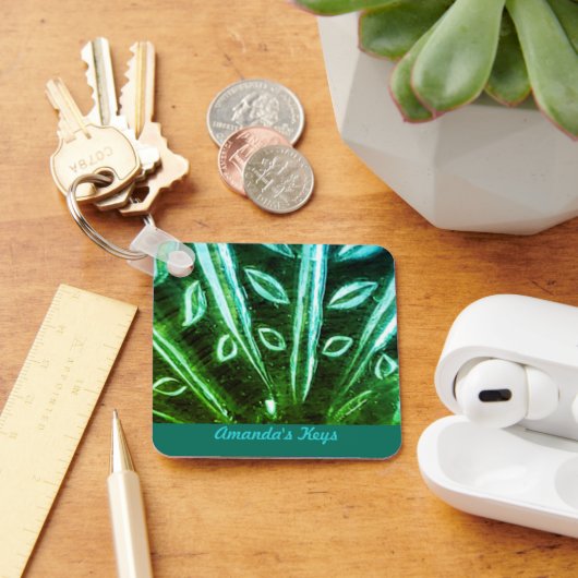 ターコイズとグリーンキーチェーン キーホルダー (デスク)