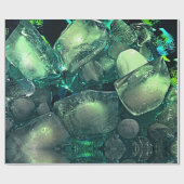 ターコイズとグリーン芸術的アイスキューブ ラッピングペーパー (フラット)