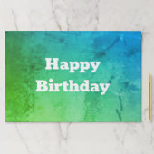ターコイズとグリーン誕生日ランチョンマット ペーパーパッド (インサイチュ)