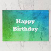 ターコイズとグリーン誕生日ランチョンマット ペーパーパッド (正面)