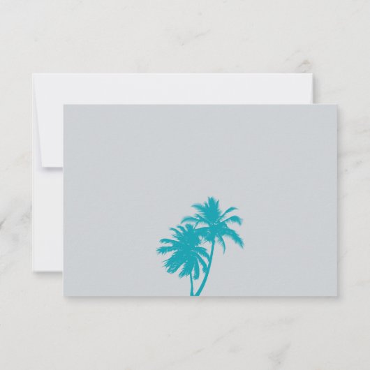 ターコイズとグレイの出欠確認ボーディングパス メキシコ行き 出欠カード (裏面)