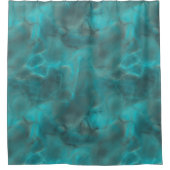 ターコイズとグレーの大理石抽象芸術 シャワーカーテン (正面)