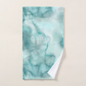 ターコイズとグレーの大理石抽象芸術 バスタオルセット (ハンドタオル)