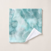 ターコイズとグレーの大理石抽象芸術 バスタオルセット (ウォッシュタオル)