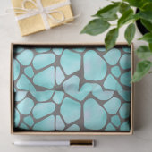 ターコイズとグレーキリンプリントデクページ 薄葉紙 (ギフト)