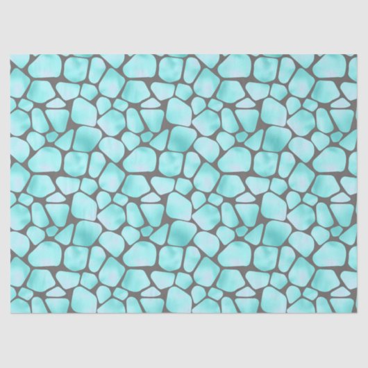 ターコイズとグレーキリンプリントデクページ 薄葉紙 (正面)