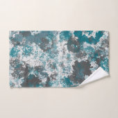 ターコイズとグレーマーブル抽象芸術装飾用クッション バスタオルセット (ハンドタオル)