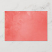 ターコイズとコーラルの水彩画 ウェディング レセプション エンクロージャーカード (裏面)