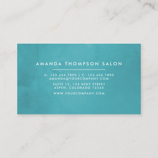 ターコイズとコーラルウォーター色フローラ ロイヤリティカード (裏面)