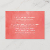 ターコイズとコーラルウォーター色フローラ 名刺 (裏面)