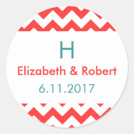 ターコイズとコーラルシェフ結婚ロン ラウンドシール