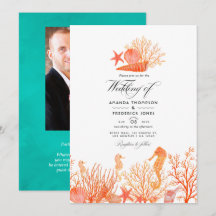 ターコイズとコーラルビーチウェディングフォト