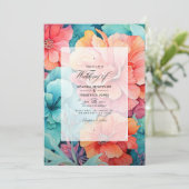 ターコイズとコーラルフローラ結婚ズ 招待状 (スタンド正面)