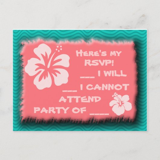 ターコイズとコーラルポストカーカスタマイズド ポストカード (正面)