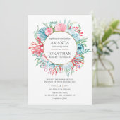 ターコイズとコーラル サマービーチウェディング 招待状 (スタンド正面)