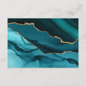 ターコイズとゴールドのアゲートの結婚式の披露宴 エンクロージャーカード (裏面)