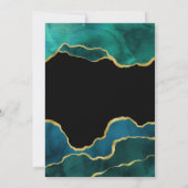 ターコイズとゴールドのアゲートを使用した結婚式の縮小されたゲストリストのお知らせ 案内状 (裏面)