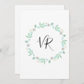 ターコイズとゴールドのシンプルな結婚式の招待状 セーブザデート (正面/裏面)