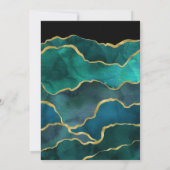 ターコイズとゴールドのジオードアゲートストーン結婚式招待状 招待状 (裏面)