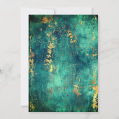 ターコイズとゴールドのトーンのクリスチャン聖書の一節 ウェディング 招待状 (裏面)